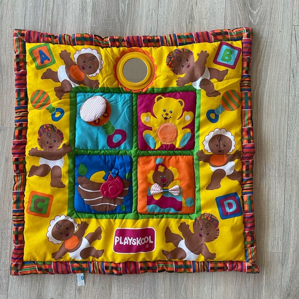 RARE Playskool Kids Of Color African American Activity Quilt Rattle 1993 Vintage